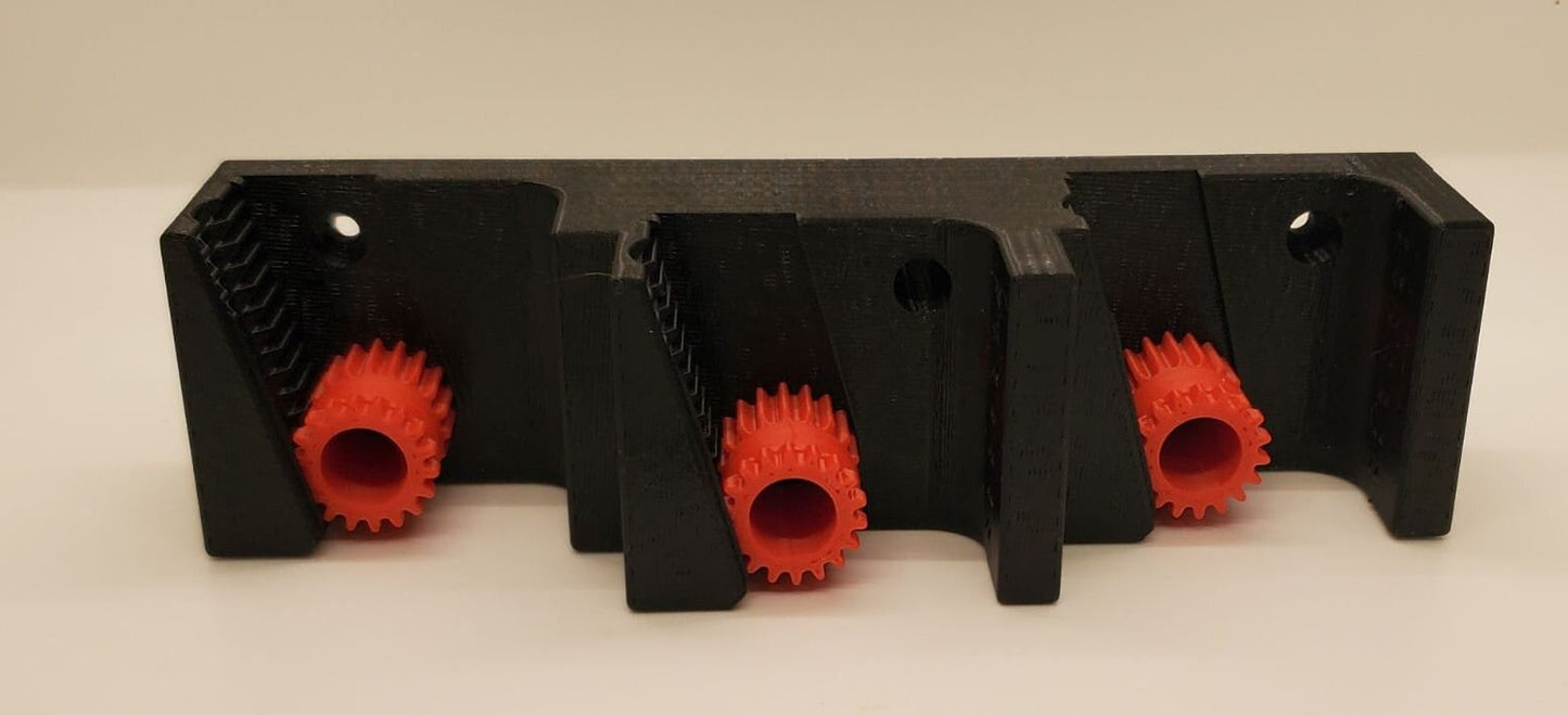 Wall Mounted Trio Broom Holder, PETG Plastic, Gravity Clamp