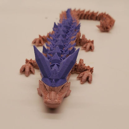 Dragon-Crystal Dragon-3d printed Dragon-Articulated  Dragon-3D Printed Sensory Stress Fidget-Articulated Crystal Dragon-Fidget-dragon fidget