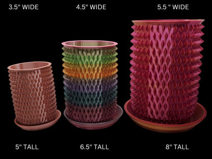 Indoor Planter Pot with Drainage- Innovative Spiked 3D Printed  for Flower and Succulents, Home and Office Décor