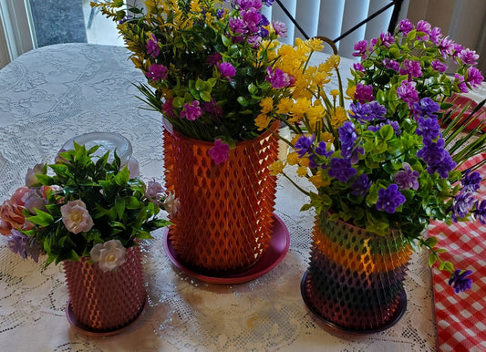Indoor Planter Pot with Drainage- Innovative Spiked 3D Printed  for Flower and Succulents, Home and Office Décor