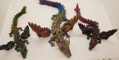 Winged Dragon-Crystal winged Dragon-3d printed Dragon-Articulated winged Dragon-3D Printed Sensory Stress Fidget-Fidget-Dragon fidget