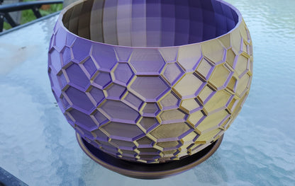 Indoor Planter Pot with Drainage- Innovative Web 3D Printed  for Flower and Succulents, Home and Office Décor