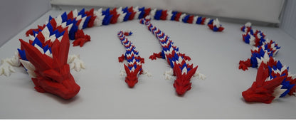 Red, White, and Blue Dragon 3d printed