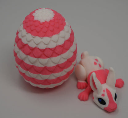 Articulated Bunnies - 3D Printed, Flexible Jointed Bunny Figures with Egg, Perfect Easter Decor & Collectible Gift