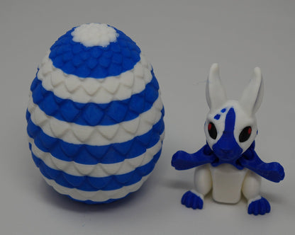 Articulated Bunnies - 3D Printed, Flexible Jointed Bunny Figures with Egg, Perfect Easter Decor & Collectible Gift