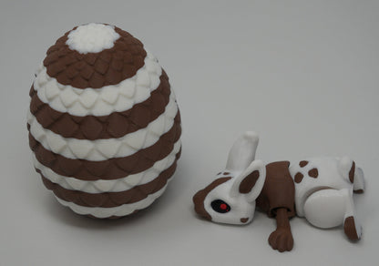 Articulated Bunnies - 3D Printed, Flexible Jointed Bunny Figures with Egg, Perfect Easter Decor & Collectible Gift