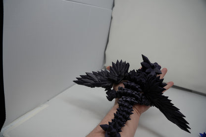 Baby Winged Dragon-Crystal winged Dragon-3d printed Dragon-Articulated winged Dragon-3D Printed Sensory Stress Fidget-Fidget-Dragon fidget