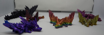 Baby Winged Dragon-Crystal winged Dragon-3d printed Dragon-Articulated winged Dragon-3D Printed Sensory Stress Fidget-Fidget-Dragon fidget