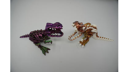 3D Printed Articulating T-Rex Skeleton, Dinosaur Fidget Toy