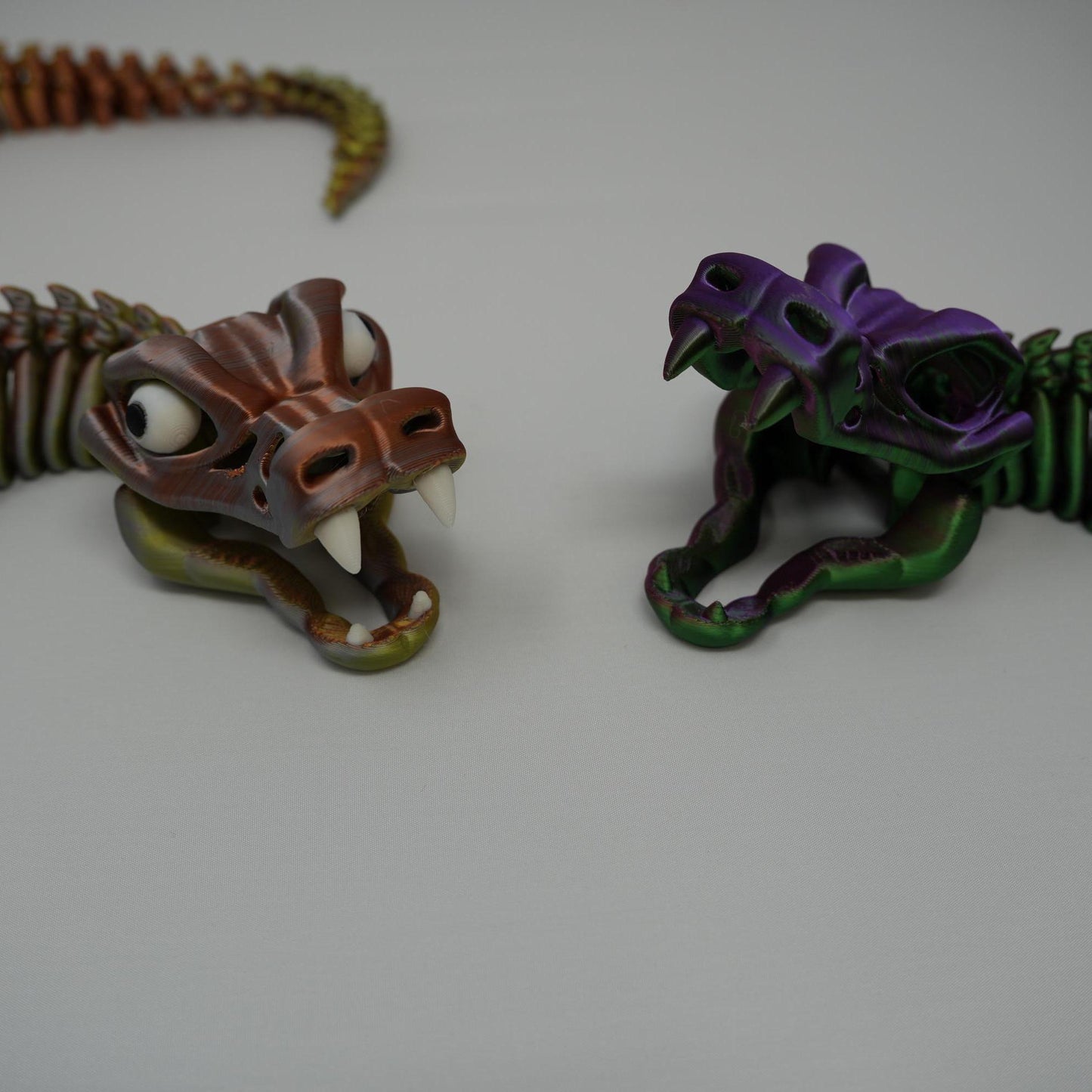 Articulated Skeleton Snake Fidget Toy, 3D Printed Slithery Stress Relief
