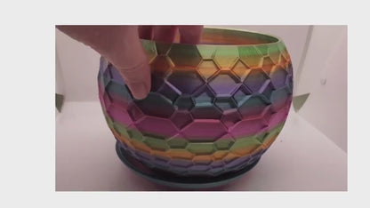Indoor Planter Pot with Drainage- Innovative Web 3D Printed  for Flower and Succulents, Home and Office Décor