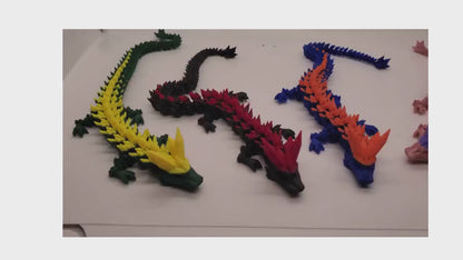 Dragon-Crystal Dragon-3d printed Dragon-Articulated  Dragon-3D Printed Sensory Stress Fidget-Articulated Crystal Dragon-Fidget-dragon fidget