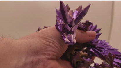 Winged Dragon-Crystal winged Dragon-3d printed Dragon-Articulated winged Dragon-3D Printed Sensory Stress Fidget-Fidget-Dragon fidget