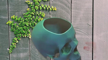 Skull Planter-3D Printed-Human Skull Replica-Skull Pot-Spooky Planter-Skull 3D Printed Plant Pot-Office Planter-Indoor Plant Pot-Goth Décor