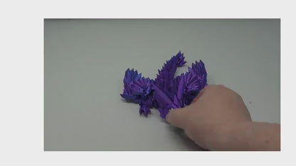 Baby Winged Dragon-Crystal winged Dragon-3d printed Dragon-Articulated winged Dragon-3D Printed Sensory Stress Fidget-Fidget-Dragon fidget