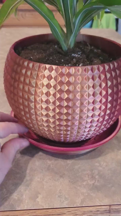 Indoor Planter Pot with Drainage- Innovative Geometric 3D Printed  for Flower and Succulents, Home and Office Décor