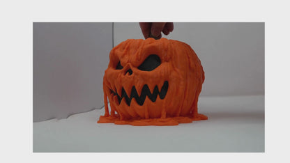 Video of a 3d printed melting pumpkin showing different sides