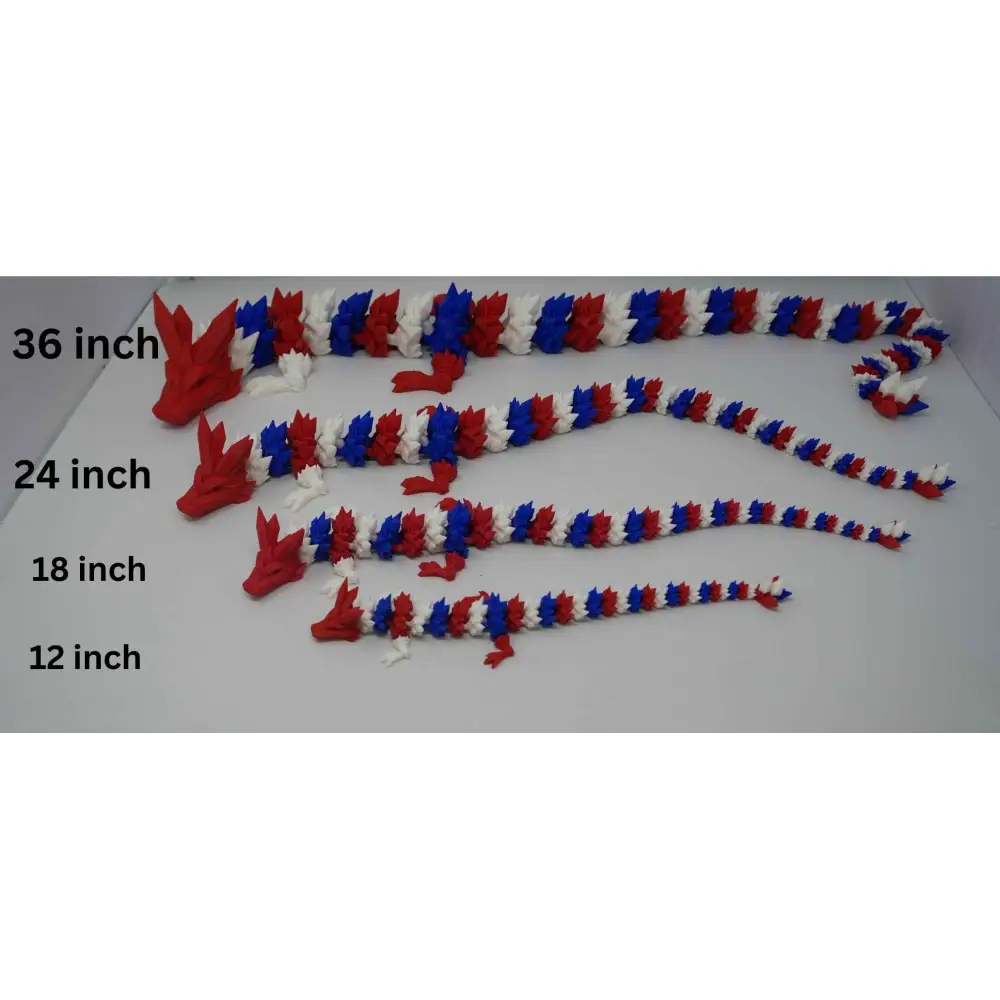 Red White and Blue Dragon 3d printed