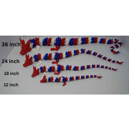 Red White and Blue Dragon 3d printed