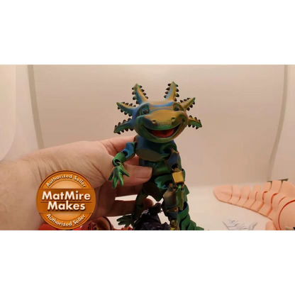 Smiling Axolotl Fidget Toy 3D printed
